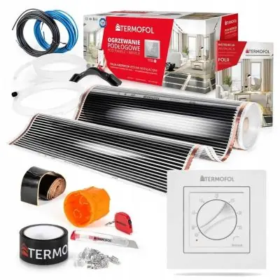 Bestseller Termofol TF folia grzewcza 2,5 m2 140W/m2 z akcesoriami i termoregulatorem TF-H3 białym TF310.140.H3.25