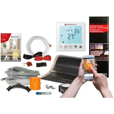 Bezpieczna płatność Termofol TF folia grzewcza 6 m2 220W/m2 z akcesoriami i termoregulatorem TF-WIFI białym TF305.220.WIFI.60