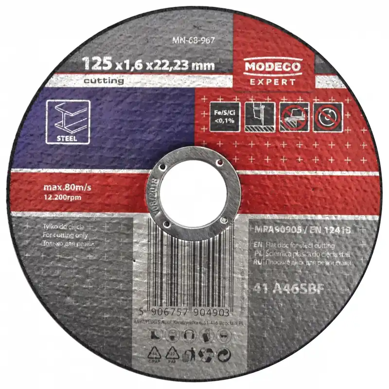 Wyprzedaż ŚCIERNICA DO CIĘCIA STALI 125X1.0X22,23 MM PLASK