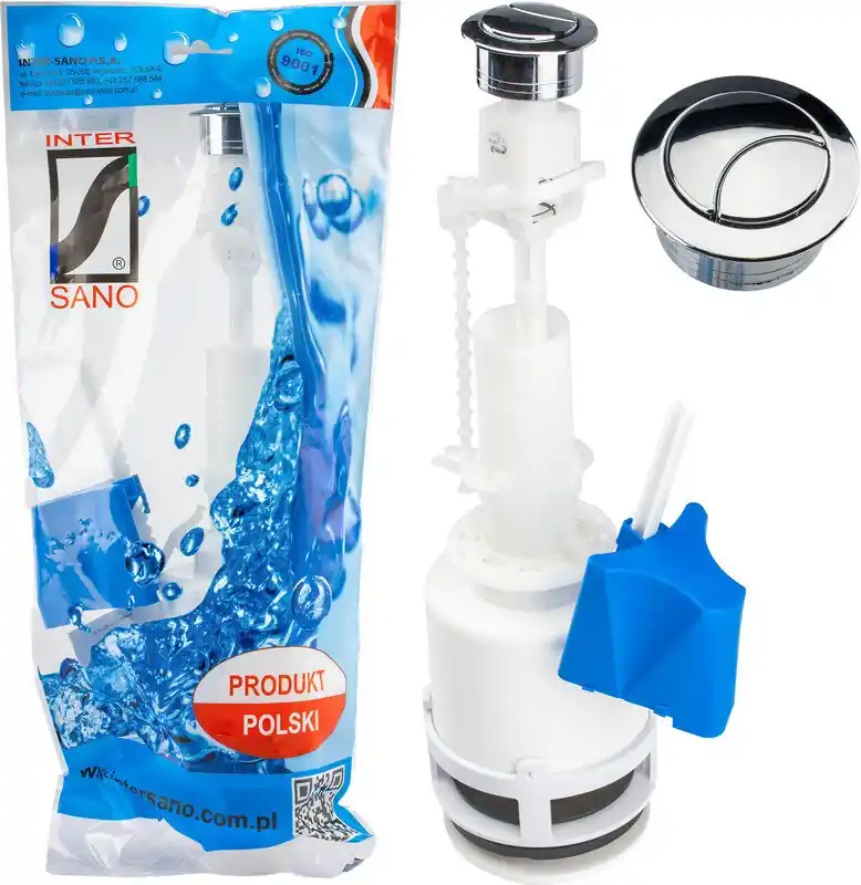 Wyprzedaż ZAWÓR SPUSTOWY DO SPŁUCZKI WC 3/6L UNIWERSALNY SOLIDNY PRZYCISK SPŁUKUJĄCY INTER-SANO