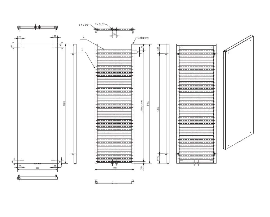 Grzejnik Vitro 1500x400 Ekspresowa dostawa