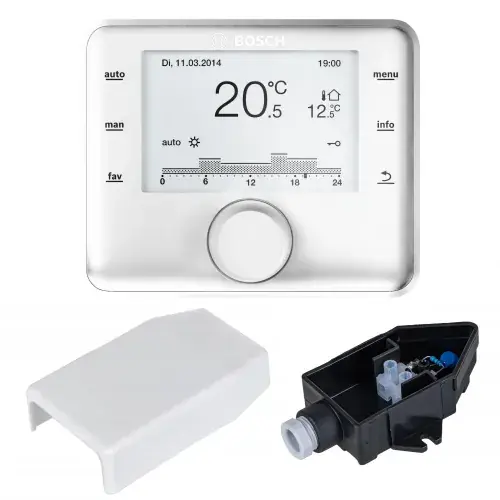 Ograniczona ilość BOSCH REGULATOR POGODOWY Z PROGRAMOWANIEM TYGODNIOWYM CR800 + CZUJNIK TEMPERATURY ZEWNĘTRZNEJ AF2 8734100956