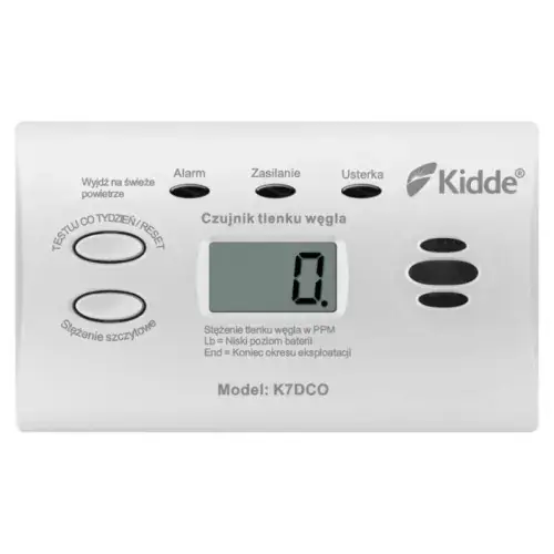 Szybka dostawa CZUJNIK CZADU Z WYŚWIETLACZEM LCD K7DCO FIRMY KIDDE