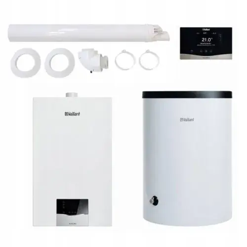 Ekspresowa dostawa VAILLANT PAKIET KOCIOŁ ECOTEC PLUS VC 25CS/1-5 + ZASOBNIK VIH R 200/6 B + STEROWNIK SENSOCOMFORT VRC 720F + WYPROWADZENIE POZIOME 0010043656
