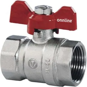 KUREK KULOWY NIKLOWANY Z DŁAWIKIEM PN16 3/4" N-N 1473820 Nowość