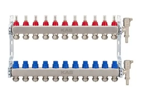 Rozdzielacz do podłogówki 585mm 11 sekcji 1" stal nierdzewna KAS Therma Kup teraz