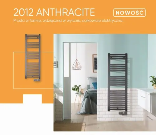 Suszarka łazienkowa grzejnik 2012 ANTHRACITE 300W 40/80/8,5 cm Tani