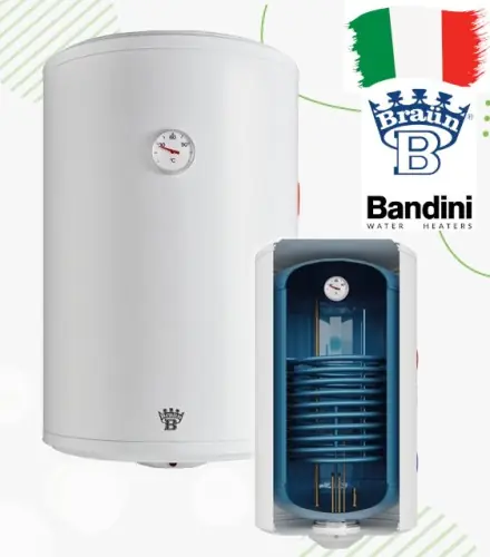 Bojler 150L podgrzewacz wody serpentine 93,5x55 cm PRAWY + grzałka 1500 W , ST COMBI 150LT BANDINI 100% Made in Italy Popularny