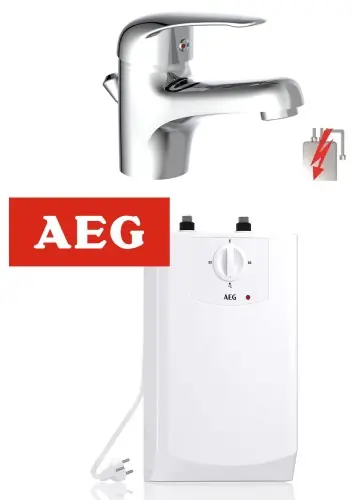 Bojler 5 L bezciśnieniowy podumywalkowy AEG BOI 5U 204616 + BATERIA 12 CM UMYWALKOWA NISKOCIŚNIENIOWA, CHROM MAGNA / wysyłka 48h Bezpieczne zakupy