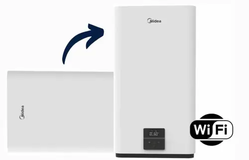 Bojler elektryczny płaski 50 L (47l) 875x469x245 mm z WiFi pion/ poziom płaski uczący się ,akumulacyjny , biały Midea Hit sprzedaży