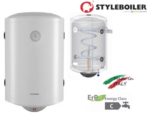 Oferta limitowana Bojler z wężownicą 80L / 742x476 mm z wejściem uniwersalnym prawy / lewy z gwintem, VF/T 80 + grzałka, STYLEBOILER