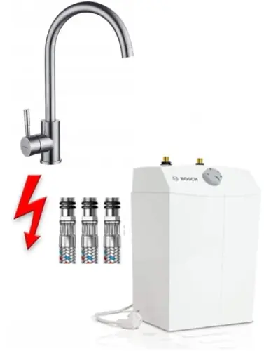 Bosch Tronick bojler 5 l bezciśnieniowy podumywalkowy+ BATERIA KUCHENNA BEZCIŚNIENIOWA TRÓJDROŻNA Ekspresowa dostawa