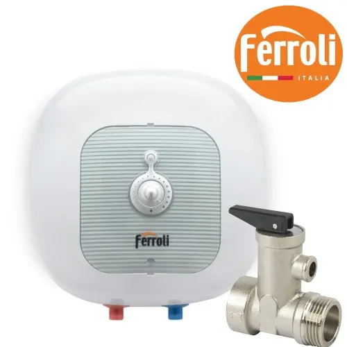 Ekspresowa dostawa Elektryczny pojemnościowy 30L / 1500W podgrzewacz C.W.U. nadumywalkowy 453x466x412 mm CUBO 30 FERROLI