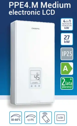 Zniżka Elektryczny przepływowy podgrzewacz wody trójfazowy PPE4.M Medium-17/18/21/24