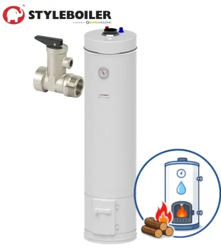 Hit sprzedaży Podgrzewacz wody 80L ,1560x470x470 mm opalany drewnem z dodatkową grzałką elektryczną – LGE